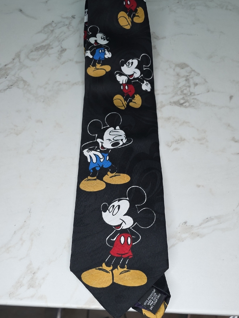 Vintage Mickey Mouse Black Character Tie